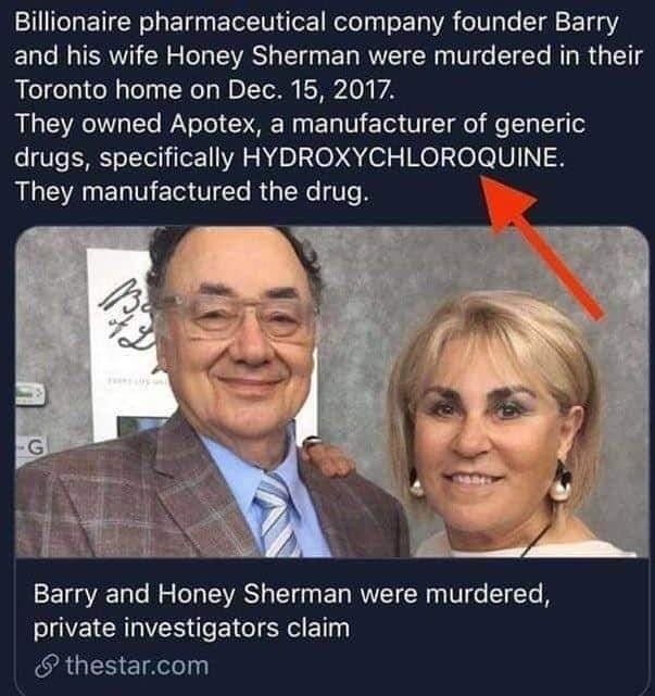 Barry and Honey Sherman, founders of Apotex